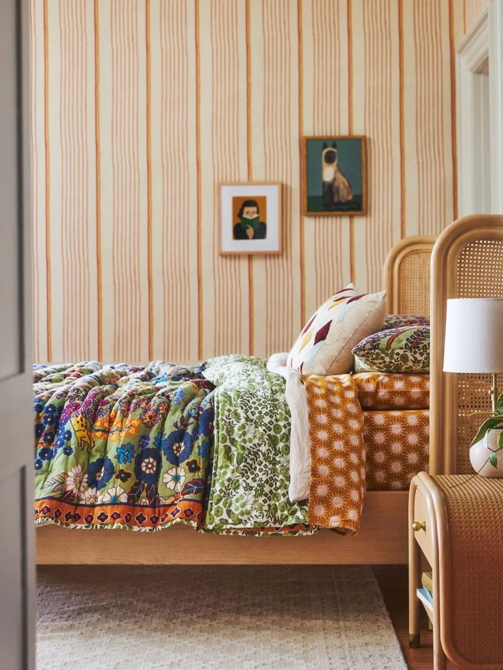 Anthropologie The Printed Textured Cotton Quilt Collection, Full